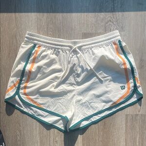 Wilson Women's Athletic Shorts with Green and Orange Trim